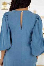 платье из хлопка и лайкры, женская одежда с объемными рукавами - 20329 | Настоящий текстиль - Thumbnail