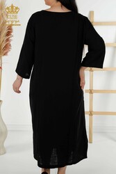 платье из хлопка и лайкры, женская одежда с двумя карманами - 20400 | Настоящий текстиль - Thumbnail