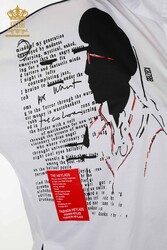 Рубашка наполовину на пуговицах Производитель женской одежды из хлопчатобумажной лайкры - 20307 | Настоящий текстиль - Thumbnail