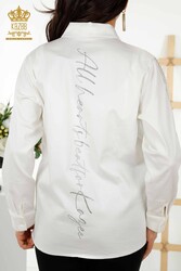 Детальная женская одежда с рукавами рубашки, изготовленная из хлопчатобумажной ткани с лайкрой - 20247 | Настоящий текстиль - Thumbnail