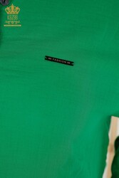 Рубашка Манжеты Детальный производитель женской одежды из хлопчатобумажной лайкры - 20403 | Настоящий текстиль - Thumbnail