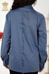 рубашка из хлопка и лайкры, женская одежда с цветочным узором, вышитая хрустальным камнем - 20297 | Настоящий текстиль - Thumbnail