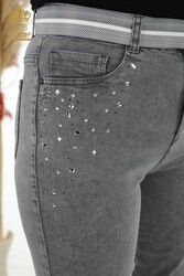 Likra Örmeli İle Üretilen Kot Pantolon Taş İşlemeli Kadın Giyim Üreticisi - 3688 | Reel Tekstil - Thumbnail