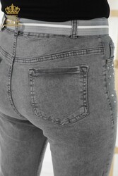 Likra Örmeli İle Üretilen Kot Pantolon Taş İşlemeli Kadın Giyim Üreticisi - 3688 | Reel Tekstil - Thumbnail