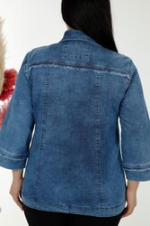 Likra Örmeli İle Üretilen Taş İşlemeli Kot Ceket Kadın Giyim Üreticisi - 20373 | Reel Tekstil - Thumbnail
