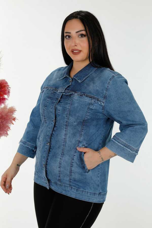 Reel Tekstil - Likra Örmeli İle Üretilen Taş İşlemeli Kot Ceket Kadın Giyim Üreticisi - 20373 | Reel Tekstil Reel Tekstil - Likra Örmeli İle Üretilen Taş İşlemeli Kot Ceket Kadın Giyim Üreticisi - 20373 | Reel Tekstil