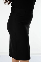 فتحة تنورة مصنوعة من قماش ليكرا المحبوك الشركة المصنعة للملابس النسائية - 4222 | نسيج حقيقي - Thumbnail