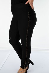 Likralı Örme Kumaş İle Üretilen Tayt Pantolon Kaplan Desenli Taş İşlemeli Kadın Giyim Üreticisi - 3639 | Reel Tekstil - Thumbnail