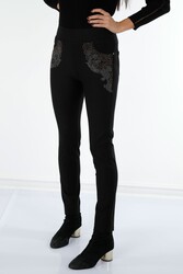 Likralı Örme Kumaş İle Üretilen Tayt Pantolon Kristal Taş İşlemeli Kadın Giyim Üreticisi - 3610 | Reel Tekstil - Thumbnail