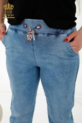Trousers Produced with Lycra Knitted Waist Elastic Pocket Women's Clothing Manufacturer - 3680 | Real Textile - Thumbnail