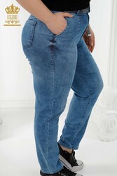 Produced with Lycra Knitted Jeans - Belt - Stone Embroidered - Women's Clothing Manufacturer - 3686 | Real Textile - Thumbnail