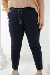 Made with Lycra Knitted - Jeans - Belted - Women's Clothing Manufacturer - 3468 | Real Textile - Thumbnail