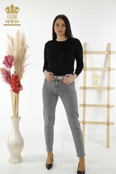 Produced with Lycra Knitted Jeans - Stone Embroidered - Women's Clothing Manufacturer - 3688 | Real Textile - Thumbnail