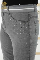 Produced with Lycra Knitted Jeans - Stone Embroidered - Women's Clothing Manufacturer - 3688 | Real Textile - Thumbnail