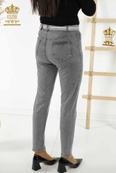 Produced with Lycra Knitted Jeans - Stone Embroidered - Women's Clothing Manufacturer - 3688 | Real Textile - Thumbnail