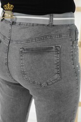 Produced with Lycra Knitted Jeans - Stone Embroidered - Women's Clothing Manufacturer - 3688 | Real Textile - Thumbnail