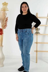 Women's Clothing Manufacturer with Elastic Waist Trousers Produced with Lycra Knitted Fabric - 3699 | Real Textile - Thumbnail