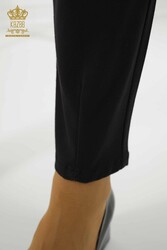 Prodotto con Maglia Lycra Pantaloni - Cintura - Tasche - Produttore Abbigliamento Donna - 3685 | Tessuto reale - Thumbnail