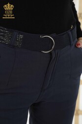 Prodotto con Maglia Lycra Pantaloni - Cintura - Tasche - Produttore Abbigliamento Donna - 3685 | Tessuto reale - Thumbnail