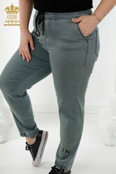 Produttore di Abbigliamento Donna con Elastico in Vita Pantalone Prodotto con Maglia in Lycra - 3676 | Tessuto reale - Thumbnail