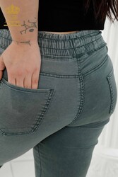 Produttore di Abbigliamento Donna con Elastico in Vita Pantalone Prodotto con Maglia in Lycra - 3676 | Tessuto reale - Thumbnail