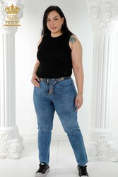 Confeccionados con Punto Lycra - Jeans - Con Cinturón - Bolsillos - Fabricante de Ropa de Mujer - 3681 | Textiles reales - Thumbnail