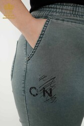 Hersteller von Damenbekleidung mit Hosen mit elastischem Bund, hergestellt aus gestricktem Lycra - 3676 | Echtes Textil - Thumbnail