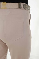 Hergestellt aus gestricktem Lycra Hosen - Gürtel - Taschen - Hersteller von Damenbekleidung – 3685 | Echtes Textil - Thumbnail