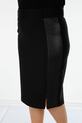 Jupe fendue en tissu tricoté Lycra Fabricant de vêtements pour femmes - 4222 | Vrai textile - Thumbnail