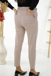 Fabriqué avec du Lycra Tricoté Pantalon - Ceinture - Poches - Fabricant de vêtements pour femmes - 3685 | Vrai textile - Thumbnail
