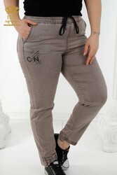 Fabricant de vêtements pour femmes avec des pantalons à taille élastique fabriqués avec du lycra tricoté - 3676 | Vrai textile - Thumbnail