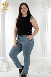 Fabricant de vêtements pour femmes avec des pantalons à taille élastique fabriqués avec du lycra tricoté - 3676 | Vrai textile - Thumbnail