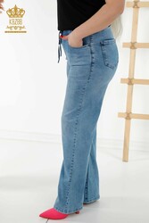 Pantalon fabriqué avec une poche élastique à la taille tricotée en lycra Fabricant de vêtements pour femmes - 3695 | Vrai textile - Thumbnail