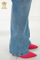 Pantalon fabriqué avec une poche élastique à la taille tricotée en lycra Fabricant de vêtements pour femmes - 3695 | Vrai textile - Thumbnail