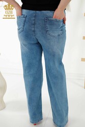 Pantalon fabriqué avec une poche élastique à la taille tricotée en lycra Fabricant de vêtements pour femmes - 3695 | Vrai textile - Thumbnail