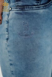 تفاصيل حزام بنطلون كابري مُنتَج مع قماش محبوك من الليكرا مُصنِّع ملابس نسائية - 3504 | نسيج حقيقي - Thumbnail