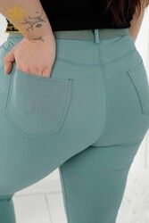 مصنوع من ليكرا محبوك - جينز - حزام - مُصنّع ملابس نسائية - 3468 | نسيج حقيقي - Thumbnail