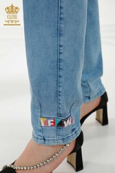 Pantaloni prodotti con tasca elastica in vita lavorata a maglia in lycra Produttore di abbigliamento femminile - 3680 | Tessuto reale - Thumbnail