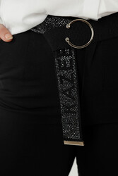 Realizzato con Lycra lavorato a maglia - Jeans - Cintura - Produttore di abbigliamento femminile - 3468 | Tessuto reale - Thumbnail