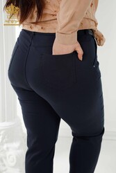 Realizzato con Lycra lavorato a maglia - Jeans - Cintura - Produttore di abbigliamento femminile - 3468 | Tessuto reale - Thumbnail