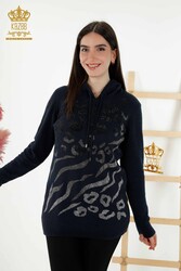 Maglieria Felpa con cappuccio in filato d'angora Produttore di abbigliamento femminile - 40004 | Tessuto reale - Thumbnail