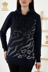 Maglieria Felpa con cappuccio in filato d'angora Produttore di abbigliamento femminile - 40004 | Tessuto reale - Thumbnail