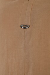 بدلة قميص وبنطلون مصنوعة من نسيج قطن ليكرا الشركة المصنعة للملابس النسائية - 20402 | نسيج حقيقي - Thumbnail
