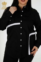 انتقال لون القميص المنتج من نسيج قطن ليكرا مُصنِّع ملابس نسائية - 20308 | نسيج حقيقي - Thumbnail