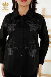 مُصنِّع قميص مصنوع من قماش الليكرا القطني المُصنِّع للملابس النسائية - 20243 | نسيج حقيقي - Thumbnail