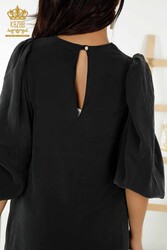 Pamuk Likra Kumaş İle Üretilen Elbise Balon Kol Kadın Giyim - 20329 | Reel Tekstil - Thumbnail