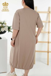 Pamuk Likra Kumaş İle Üretilen Elbise Cepli Kadın Giyim - 20323 | Reel Tekstil - Thumbnail