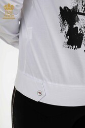 Pamuk Likra Kumaş İle Üretilen Gömlek Cep Detaylı Kadın Giyim Üreticisi - 20309 | Reel Tekstil - Thumbnail