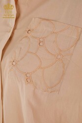 Pamuk Likra Kumaş İle Üretilen Gömlek Dantel Detaylı Kadın Giyim Üreticisi - 20319 | Reel Tekstil - Thumbnail