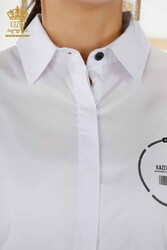 Pamuk Likra Kumaş İle Üretilen Gömlek Düğme Detaylı Kadın Giyim Üreticisi - 20328 | Reel Tekstil - Thumbnail